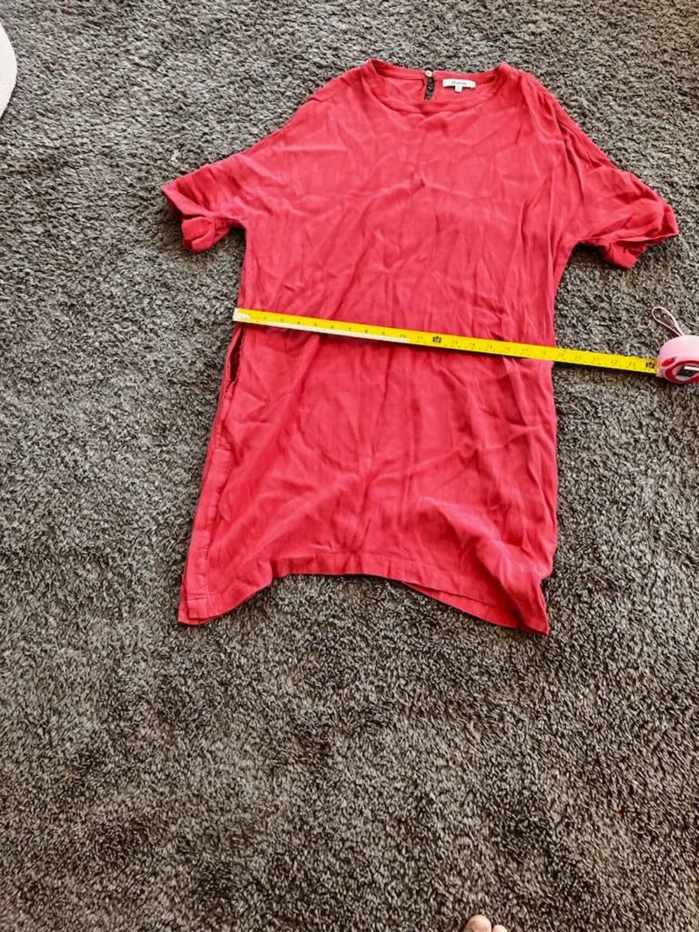 Madewell Journal Side Button Dress Pink Corral Red Rose Size Medium - Picture 9 of 9